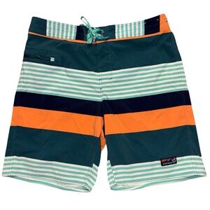 Patagonia Coastal Coral & Teal Swim Board Surf Shorts Quick Dry Fabric Size 38